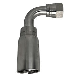SSHY-06-08FJ90 - 3/8 in Hose to 1/2 in Female JIC 90-Degree Stainless Steel Swivel Elbow Fitting