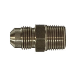 10263N - 3/8-in Male Flared x 1/4-in Male NPTF SAE 45-Degree Flare Adapter in Nickel-Plated Brass