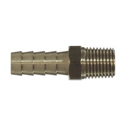 07001-0202-003 - Brass Rigid Male Adapter, 1/8-in Hose Barb x 1/8-in Male NPTF, 1.19-in Length