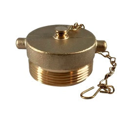 444071 - 1-1/2 in Male NST Brass Fire Hose Plug with Chain