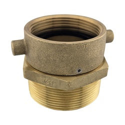 444111 - Brass Fire Hose Male Swivel Adapter - 2-1/2-in Female NST x 2-in Male NPT