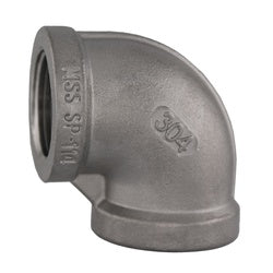 62112MS - 4 in x 4 in Female NPT 90-Degree Elbow Fitting, 304 Stainless Steel