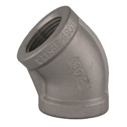 62191MS - 4 in Female NPT 45-Degree Elbow Fitting, 304 Stainless Steel, Class 150