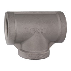 62252MS - 3/8-in NPT Stainless Steel SP-114 Tee Fitting with 150 PSIG Pressure Rating