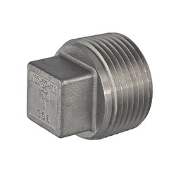 62672MS - 3/8-in Male NPT Solid Square Head Plug - 304 Stainless Steel