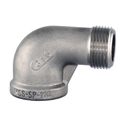 63160MS - 90-Degree Street Elbow Fitting - 1/8-in Male NPT x 1/8-in Female NPT, Stainless Steel