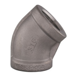 63190MS - 316 Stainless Steel 45-Degree Elbow - 3 in Female NPT x 3 in Female NPT
