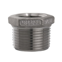 63527MS - 2 in Male NPT to 1/2 in Female NPT Hex Bushing, 316 Stainless Steel