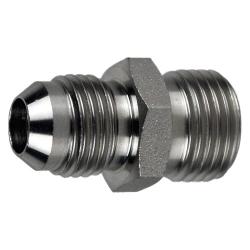 7005-06-L08-14 - 3/8-in Male JIC to L08 Male Metric Straight Adapter, 30.6mm Length, Steel