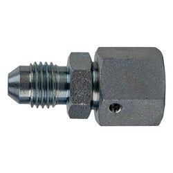 7007-04-L08-14 - 1/4-in Male JIC x L08 Female Metric Steel Swivel Adapter, 37.6 mm Length