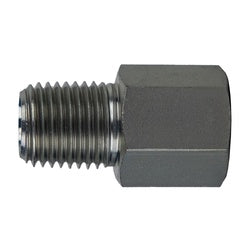 7033-02-04 - Steel Adapter, 1/8-in Male NPT to 1/4-in Female BSPP