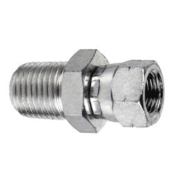 7034-04-02 - Steel Swivel Adapter - 1/4-in Male NPTF x 1/8-in Female BSPP