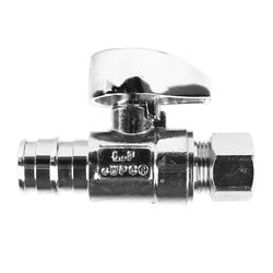746535MH - Chrome-Plated Lead-Free Brass Straight Supply Stop - 1/2 x 3/8 in with 90° Mini Handle