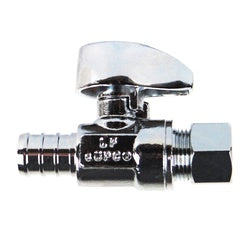746537MH - 1/2 x 1/4 in Chrome-Plated Brass Straight Supply Stop with 90-Degree Mini Handle