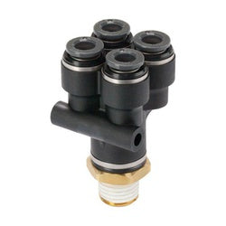 88D0404C - 1/4-in Male NPT x 1/4-in Push-to-Connect Composite Double Wye Fitting