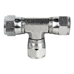 9344-06-06-06 - Steel 3/8 in BSPP Swivel Union Tee Fitting