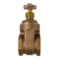 940140X - 4 in Full-Port Brass Gate Valve, FPT, 200 psi, Cross Handle, 4.53 in Length