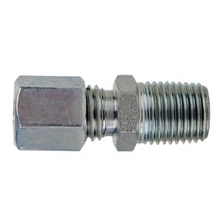 D7404-L10-04 - Steel Male BSPT DIN Adapter, L10 Metric Bite Type, 1/4-in Connection