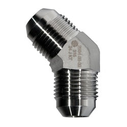 SS2504-04-04 - 316 Stainless Steel 45-Degree Elbow Adapter, 1/4-in Male JIC x 1/4-in Male JIC