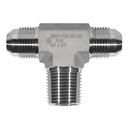 SS2601-12-12-12 - Stainless Steel 316 Branch Tee, 3/4" Male JIC & NPTF Connections, 3000 psi, 1000°F
