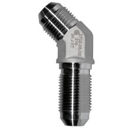 SS2702-08-08 - 1/2 inch Male JIC 316 Stainless Steel 45-Degree Bulkhead Elbow Adapter