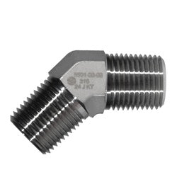 SS5501-06-06 - 3/8 in Male NPTF Stainless Steel 45-Deg Elbow Fitting