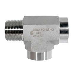 SS5602-24-24-24 - 1-1/2 in Male NPTF x 1-1/2 in Female NPTF Stainless Steel Run Tee Adapter