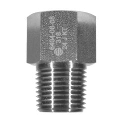 SS6404-04-04 - 1/4-in Female O-Ring Boss to 1/4-in Male NPTF Stainless Steel Adapter