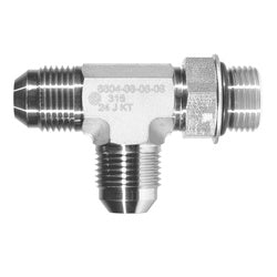 SS6804-02-02-02 - 316 Stainless Steel Run Tee with 1/8-Inch Male JIC and O-Ring Boss Connections