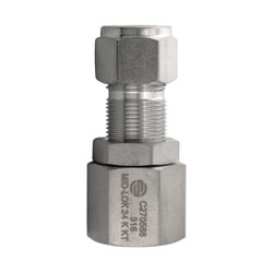 SSC27051008 - 5/8-in x 1/2-in 316 Stainless Steel Bulkhead Union with Nut