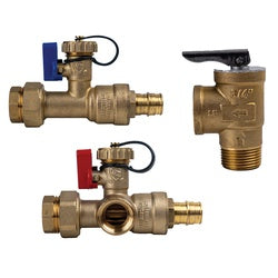 945732 - 3/4 in Lead-Free Brass Tankless Water Heater Valve Kit with Pressure Relief Valve