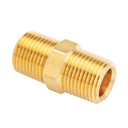 23325X16 - Brass Hex Nipple 1-in Male NPTF, 2.3 in Length, 1.37 in Hex Size, 1000 psi
