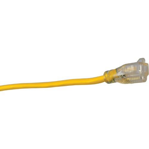 12 AWG 3C 15AMP SJTW Yellow Lighted Single End Extension Cord 100FT