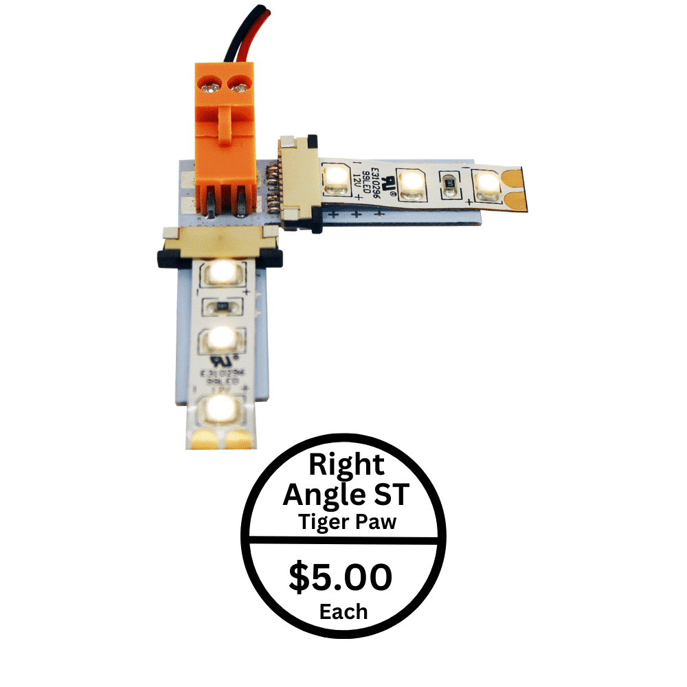 Tiger Paw LED Connector Right Angle Connector (10mm PC)