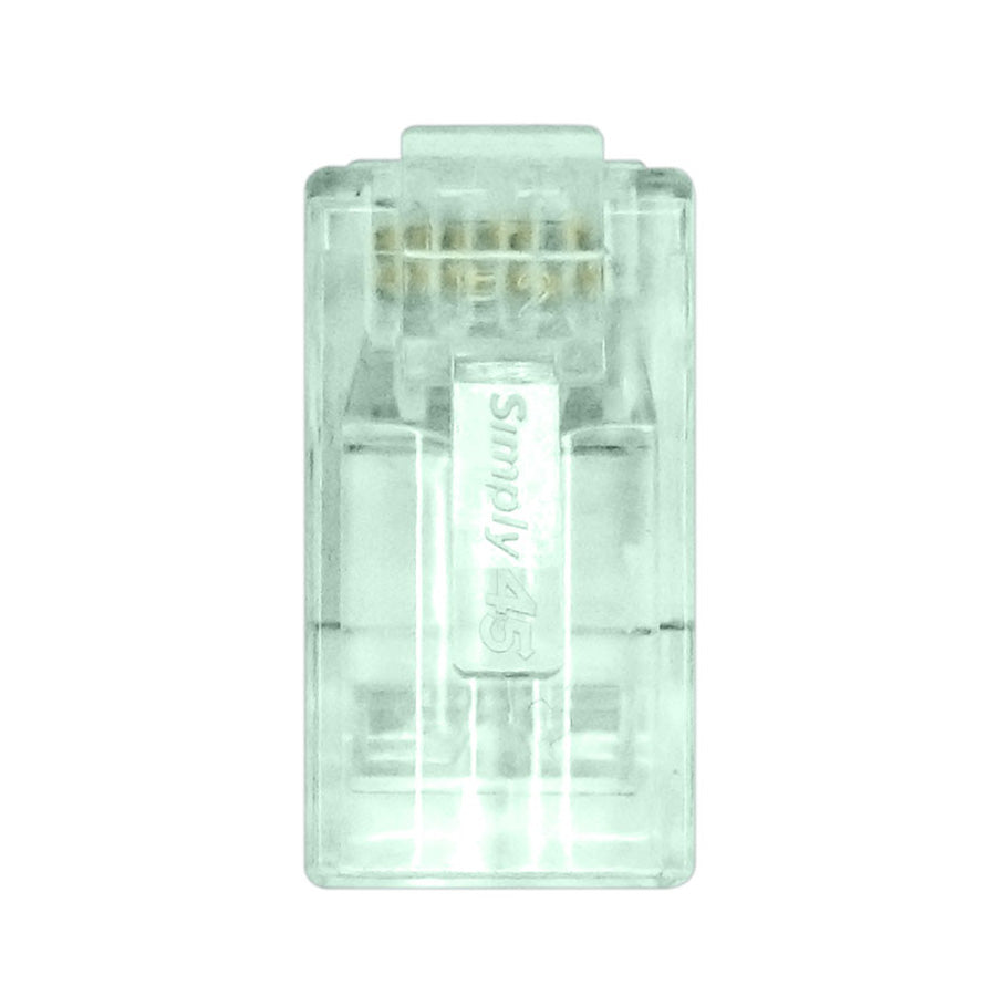 S45-1601P - Simply45 ProSeries Cat6 Unshielded Pass-Through RJ45 Modular Plugs with Cap45 50 pc Clamshell