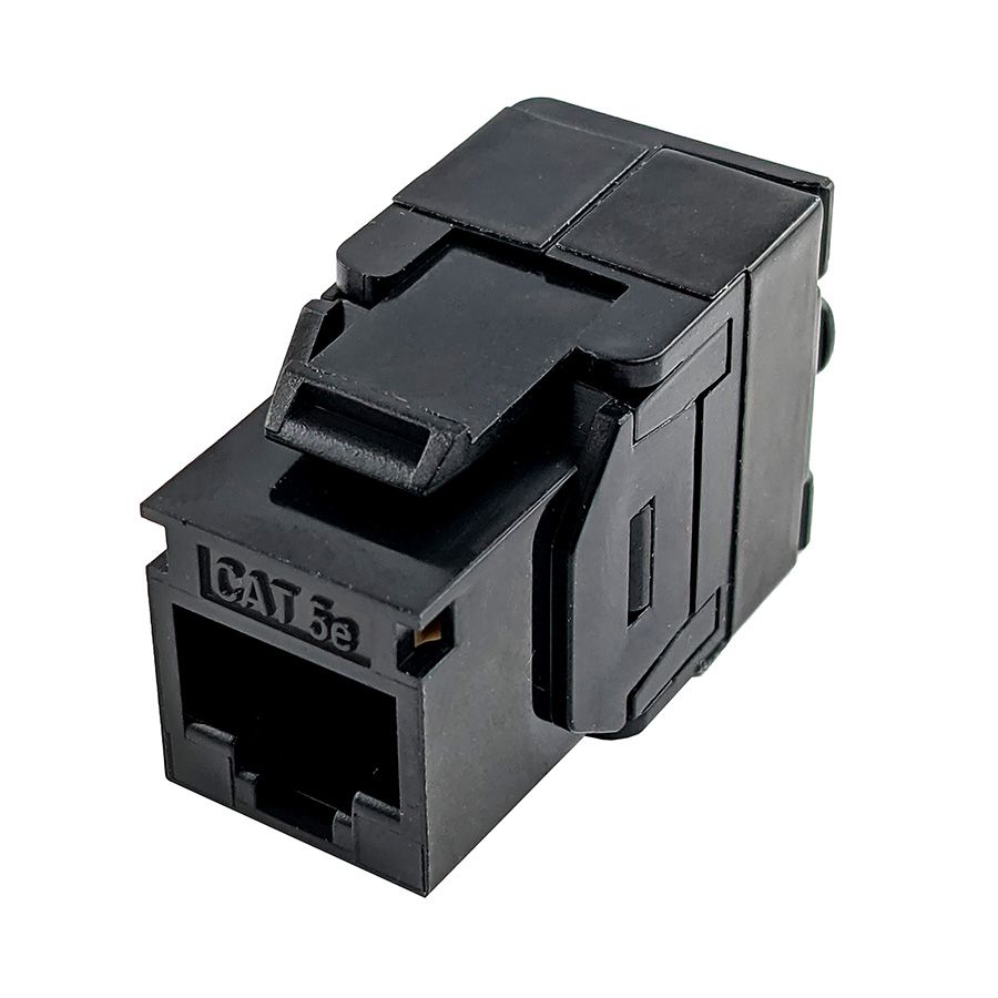 S45-3500B Cat5e UTP 180 Degree Keystone Jack – Unshielded – Black