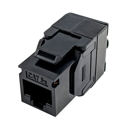 S45-3500B Cat5e UTP 180 Degree Keystone Jack – Unshielded – Black