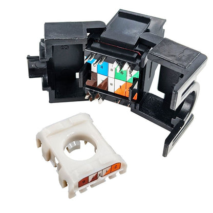 S45-3500B Cat5e UTP 180 Degree Keystone Jack – Unshielded – Black