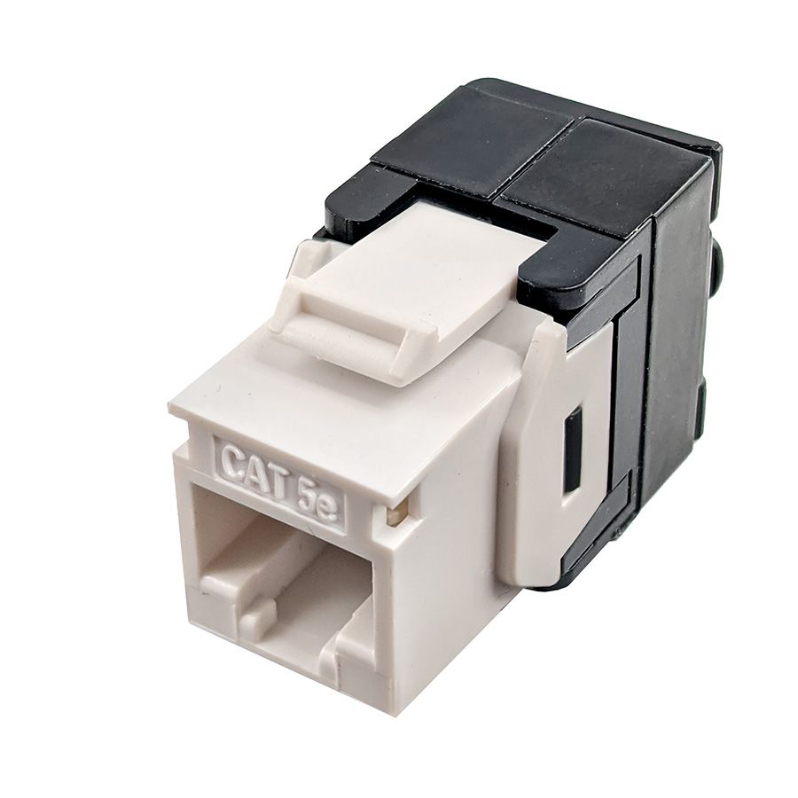 S45-3500W Cat5e UTP 180 Degree Keystone Jack - Unshielded - White