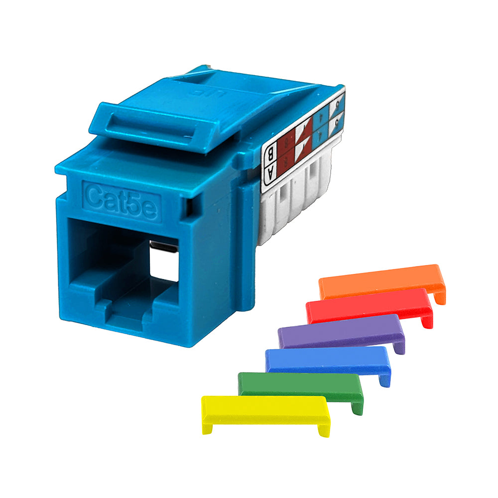 S45-3590BL Cat5e Unshielded 90 Degree Keystone Jack