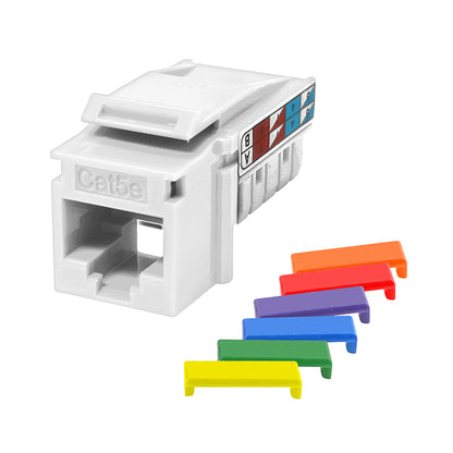 S45-3590W Cat5e Unshielded 90 Degree Keystone Jack - White