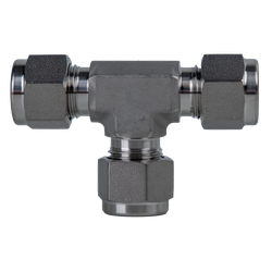 SSC260366 - 3/8-in x 3/8-in x 3/8-in 316 Stainless Steel Mid-Lok Union Tee Fitting
