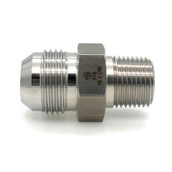 SS2404-08-04 - 1/2 in Male JIC to 1/4 in Male NPTF Stainless Steel Adapter Fitting