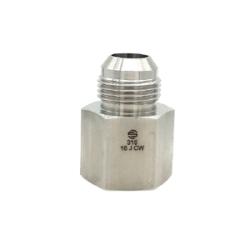 SS2405-08-08 - 1/2 in Male 37 deg JIC Flared to 1/2 in FNPT Stainless Steel Adapter Fitting