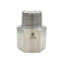 SS5405-06-06 - 3/8 in MNPT to 3/8 in FNPT Stainless Steel Adapter Expander, 1.44 in Long