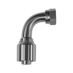 SS43-04-04BSP90 - 1/4-inch 90-Degree Swivel Elbow Fitting, 316 Stainless Steel, for Hoses and BSPP Connections