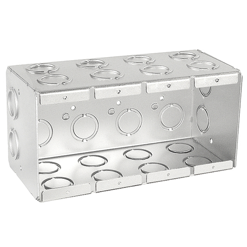 3-1/2" Four Gang Masonry Box Non-Gang able With Deep Knockouts Conduit TB-435 (Pack of 20)