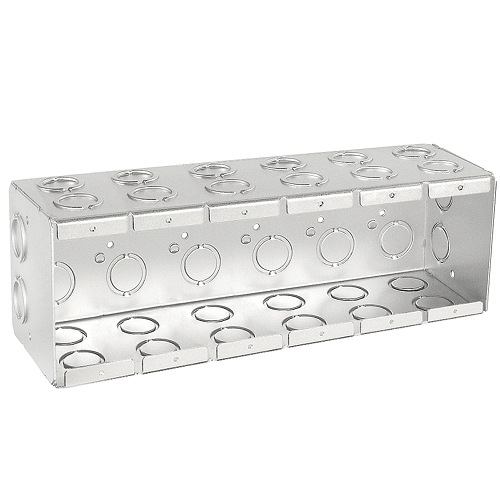 3-1/2" Six Gang Masonry Box Non-Gang able With Deep Knockouts Conduit TB-635 (Pack of 15)