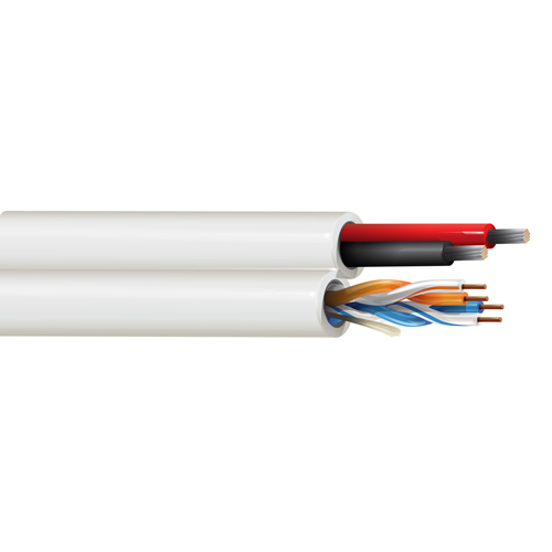 Belden 5284US 24 AWG 2 Pair 16 AWG 2 Conductor 19x29 Stranding CMR PTZ Cable
