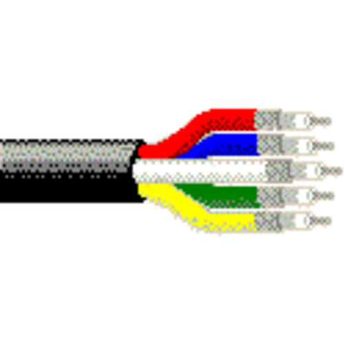 Belden 1417B 26 AWG 5 Conductor 7x34 Stranding Bare Copper 75 Ohm RGB Video Coax Cable